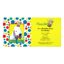 Invitation Cupcake - Bedlington Terrier Personalized Photo Card