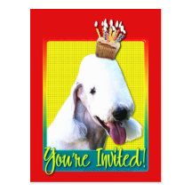 Invitation Cupcake - Bedlington Terrier Postcards