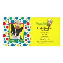 Invitation Cupcake - Boston Terrier Customized Photo Card