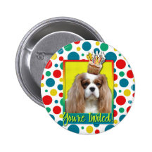 Invitation Cupcake - Cavalier - Blenheim Pinback Buttons