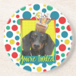 Invitation Cupcake - Dachshund - Winston Beverage Coasters