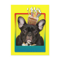 Invitation Cupcake - French Bulldog - Teal