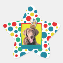 Invitation Cupcake - Labrador - Chocolate Star Sticker