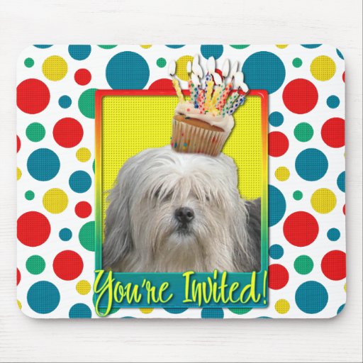 Invitation Cupcake - Lowchen Mouse Pads