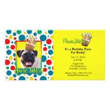 Invitation Cupcake - Pug Customized Photo Card