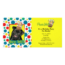 Invitation Cupcake - Pug - Ruffy Photo Card Template