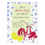 Invitation d'amants de homard cartes postales