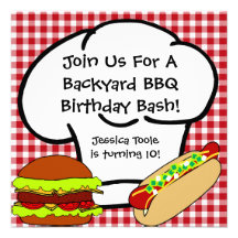 Invitation d'anniversaire de BBQ de jardin