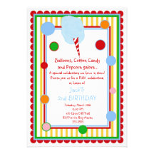 Invitation d'anniversaire de carnaval de cirque de
