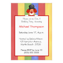 Invitation d'anniversaire de clown