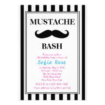 Invitation d'anniversaire de coup de moustache