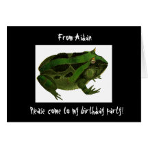 Invitation d'anniversaire de grenouille verte carte de vœux