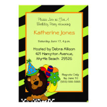 Invitation d'anniversaire de lion