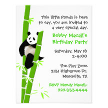 Invitation d'anniversaire de panda