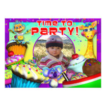 Invitation d'anniversaire de petit gâteau avec "le