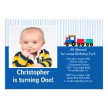 Invitation d'anniversaire de photo de train de Cho