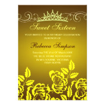 Invitation d'anniversaire de rose jaune et de diad