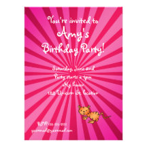 Invitation d'anniversaire de tigre