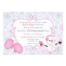 Invitation d'anniversaire d'One-derland d'hiver fa
