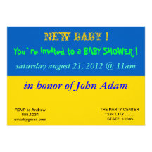 Invitation de baby shower avec le drapeau de l'Ukr