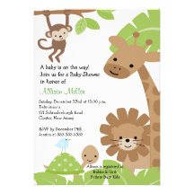 Invitation de baby shower d'Animails de bébé de ju