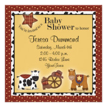 Invitation de baby shower de cowboy ou de cow-girl
