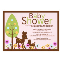 Invitation de baby shower de fille de cerfs commun