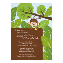 Invitation de baby shower de garçon de singe de ju