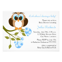 Invitation de baby shower de hibou de bébé d'yeux 