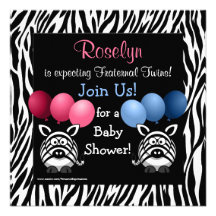 Invitation de baby shower de jumeaux fraternels de