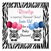Invitation de baby shower de jumeaux fraternels de