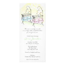 Invitation de baby shower de jumeaux - huches de b