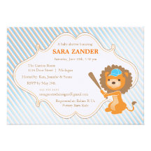 Invitation de baby shower de lion de base-ball