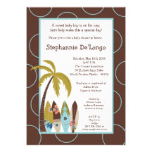 invitation de baby shower de panneaux de surf de b