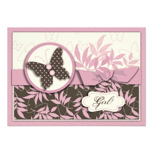 Invitation de baby shower de papillon