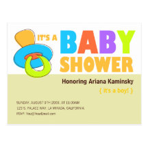Invitation de baby shower de tétine carte postale