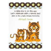 Invitation de baby shower de tigre pour des garçon