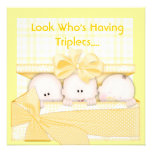 INVITATION de BABY SHOWER de TRIPLETS pour des MUL