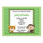 Invitation de baby shower de vert de safari de con carte postale