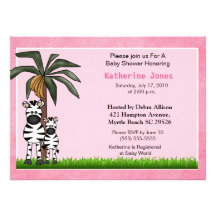 Invitation de baby shower de zèbre de maman et de 