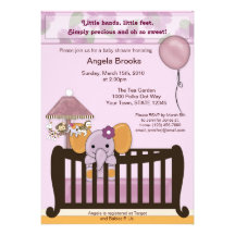 Invitation de baby shower d'ÉLÉPHANT dans l'orchid