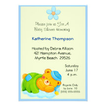 Invitation de baby shower d'ours de sommeil