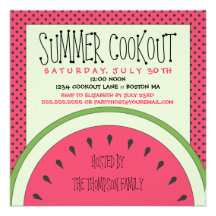 Invitation de barbecue d'été de pastèque