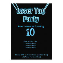 Invitation de bleu de partie d'étiquette de laser