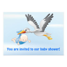 invitation de cigogne et (boy) de bébé
