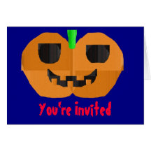 Invitation de citrouille de papier de construction carte de vœux