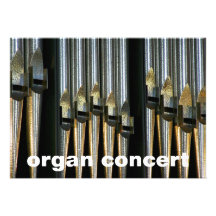 Invitation de concert d'organe - tuyaux en métal