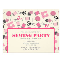 Invitation de couture rose de partie