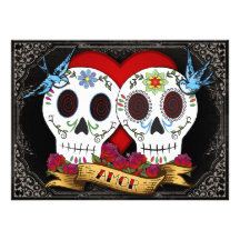 Invitation de crânes d'amour