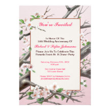 Invitation de dîner d'anniversaire avec les fleurs